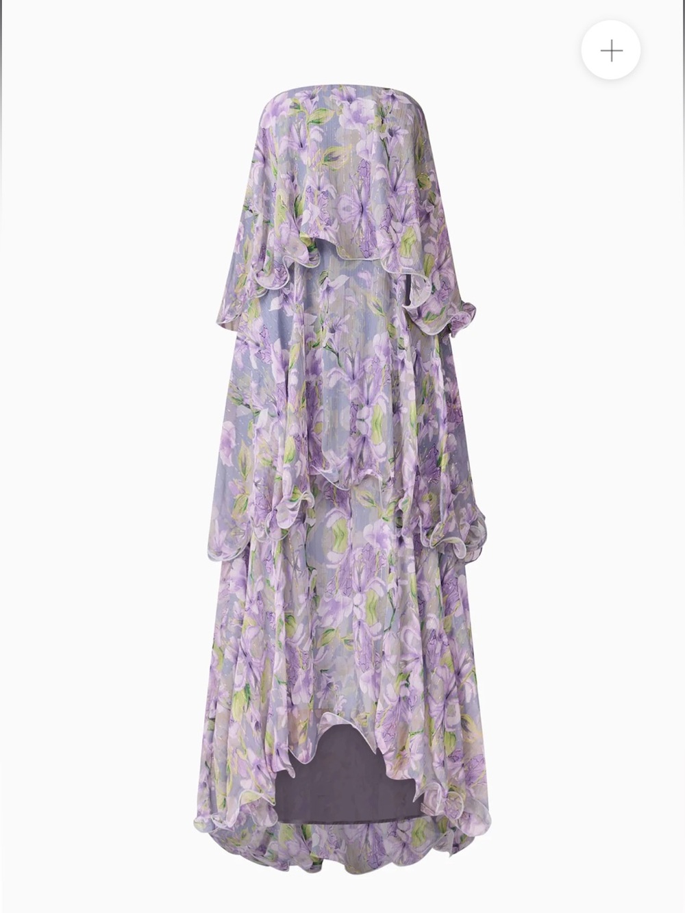 elliatt milena purple floral print tiered strapless maxi dress size small NEW - Picture 12 of 13